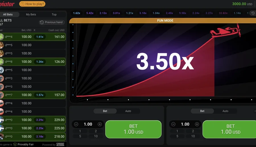 Aviator demo mode running on virtual credits